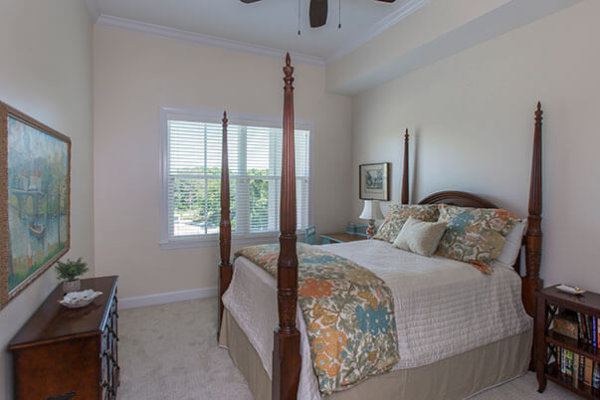Bed in a Senior Living Apartment at Bayshore on Hilton Head Island