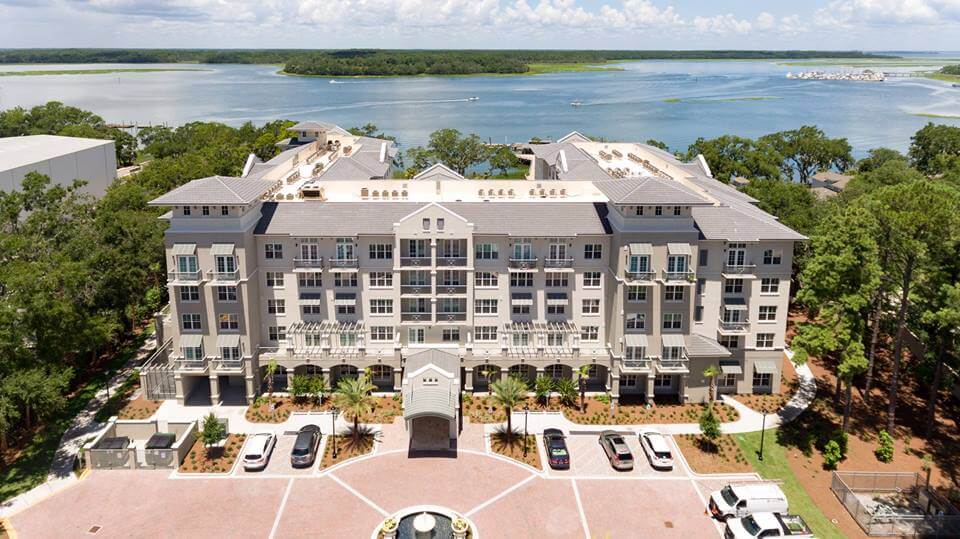 Arial view of Bayshore Independent & Assisted Living on Hilton Head Island
