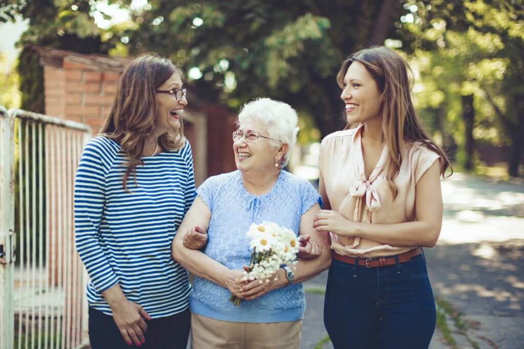 three generations of women