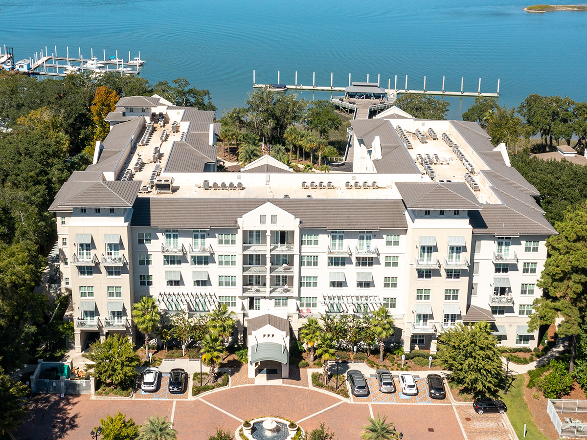 aerial shot of community